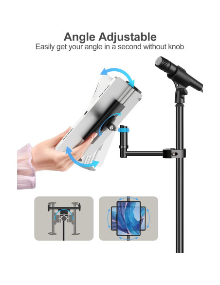 Soporte de Aluminio Elitehood para iPad y Micrófono 4.7-13"