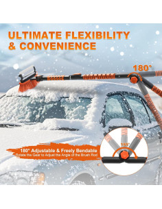 Cepillo de Nieve Plegable SKYJDM 158.5 cm Naranja Ajustable 2