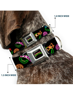 Collar para Perro Buckle-Down TMNT Neón 2.54 cm Ancho 23-38 cm 2
