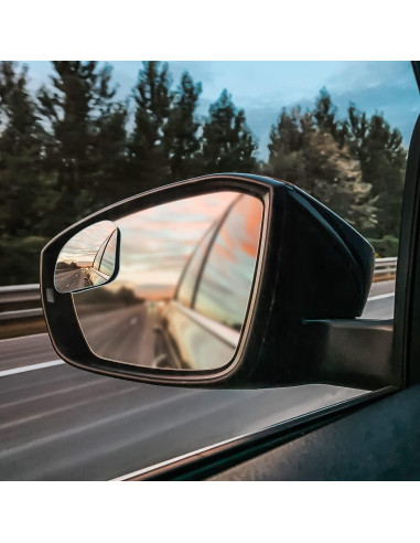 Espejo de Punto Ciego Blilo 2PCS Convexo Ajustable para Auto