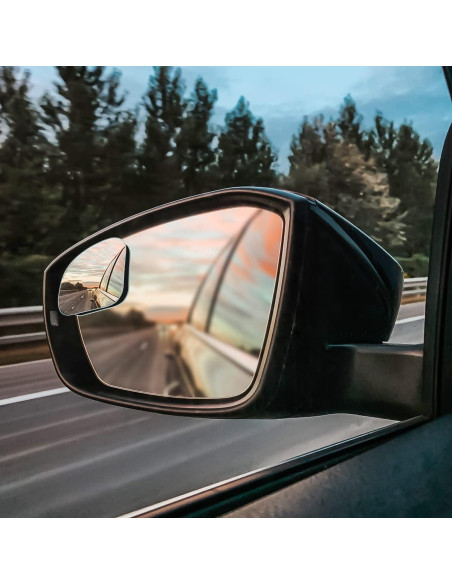Espejo de Punto Ciego Blilo 2PCS Convexo Ajustable para Auto