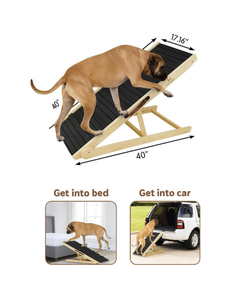 Rampa Ajustable para Perros ELY UNIVERSAL - 30.99 a 64.77 cm