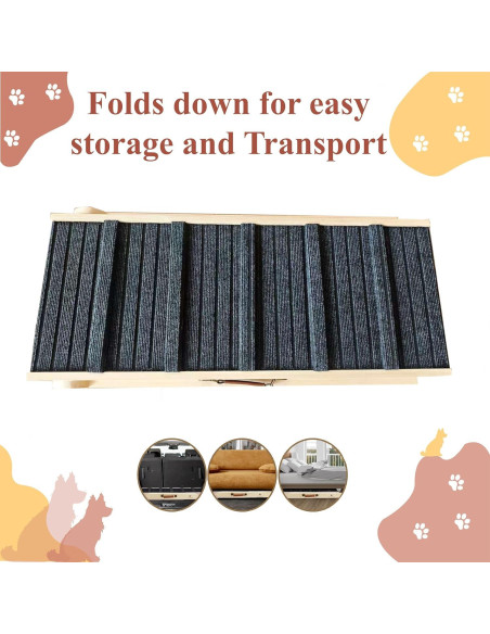 Rampa Ajustable para Perros ELY UNIVERSAL - 30.99 a 64.77 cm