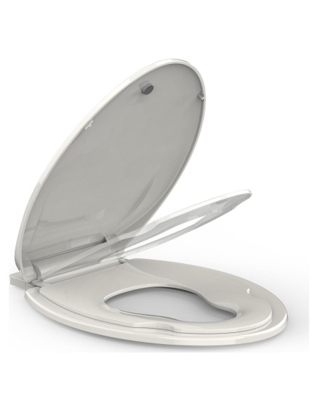 Asiento de Inodoro Alargado GAOMON con Asiento para Niños Color Galleta