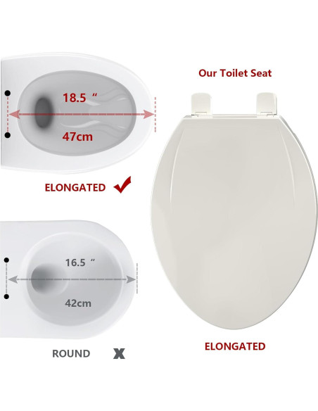 Asiento de Inodoro Alargado GAOMON con Asiento para Niños Color Galleta