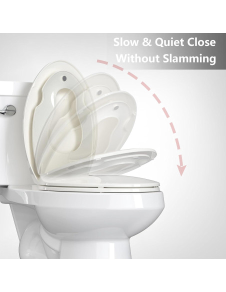 Asiento de Inodoro Alargado GAOMON con Asiento para Niños Color Galleta