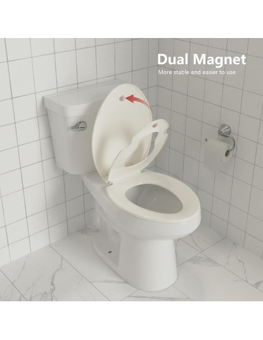 Asiento de Inodoro Alargado GAOMON con Asiento para Niños Color Galleta