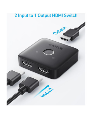 Interruptor HDMI Anker A8741 8K@60Hz 2 Entradas 1 Salida