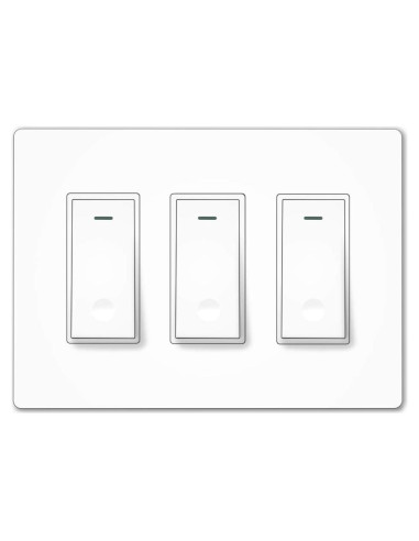 Interruptor de Luz Inteligente WiFi Moes 3 Gang Blanco Control Remoto