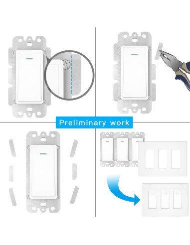 Interruptor de Luz Inteligente WiFi Moes 3 Gang Blanco Control Remoto