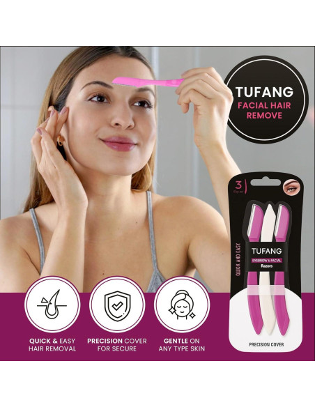 Afeitadoras Faciales Tufang 3pcs para Mujeres - Cuchillas Inox