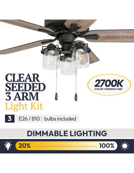 Ventilador de Techo Prominence Home Briarcrest 52" Bronce LED