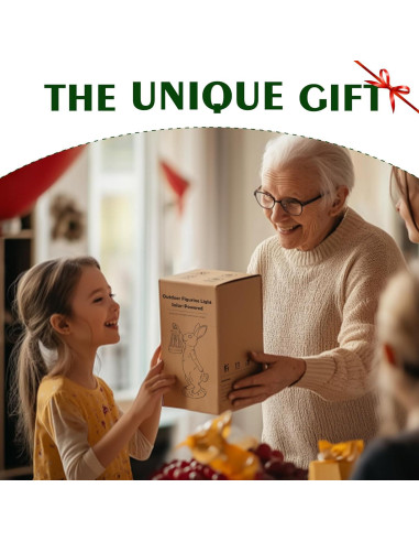 Estatua de Jardín Conejo MININOVA con Linterna Solar 31 cm