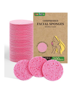 Esponjas Faciales Comprimidas Derloyo 100 Unidades 7.37 cm
