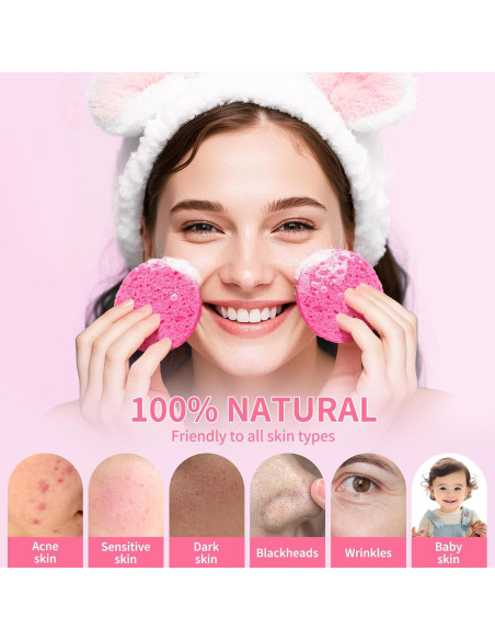 Esponjas Faciales Comprimidas Derloyo 100 Unidades 7.37 cm