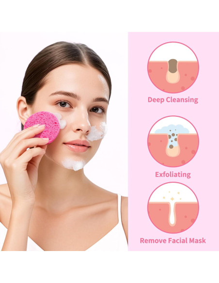 Esponjas Faciales Comprimidas Derloyo 100 Unidades 7.37 cm