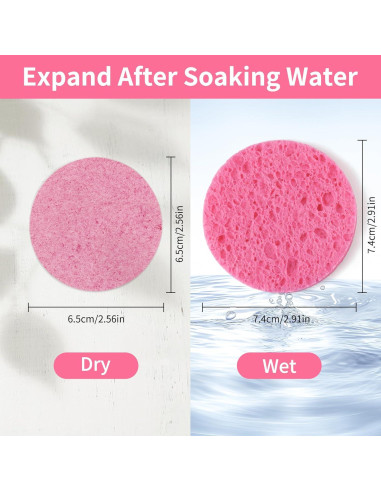 Esponjas Faciales Comprimidas Derloyo 100 Unidades 7.37 cm