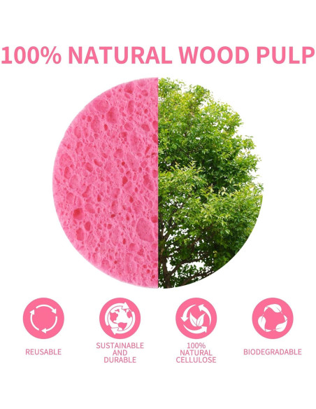 Esponjas Faciales Comprimidas Derloyo 100 Unidades 7.37 cm