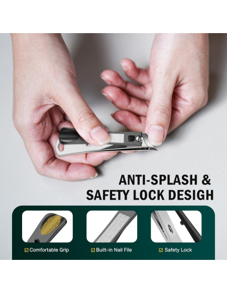 Cortauñas Curvado FVION para Uñas Encarnadas - Negro