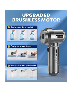 Aspiradora de Coche Portátil WADEO 18000PA Recargable 4-en-1 2