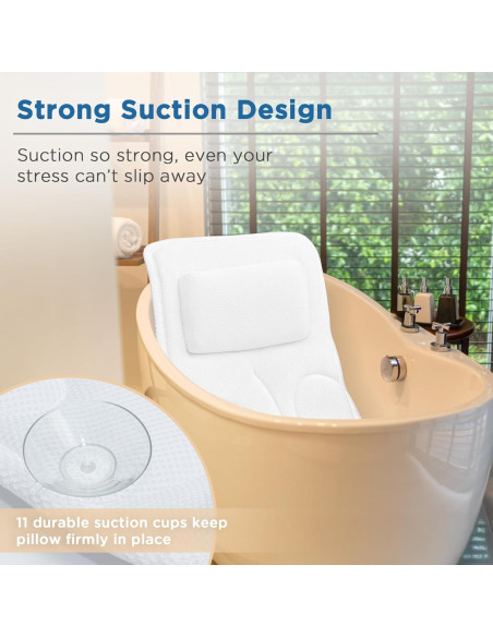 Almohada de Baño Ergonómica Vanstormy 137 cm - Soporte Completo