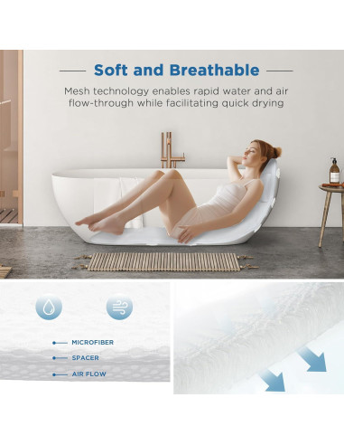 Almohada de Baño Ergonómica Vanstormy 137 cm - Soporte Completo