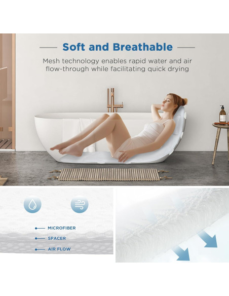 Almohada de Baño Ergonómica Vanstormy 137 cm - Soporte Completo