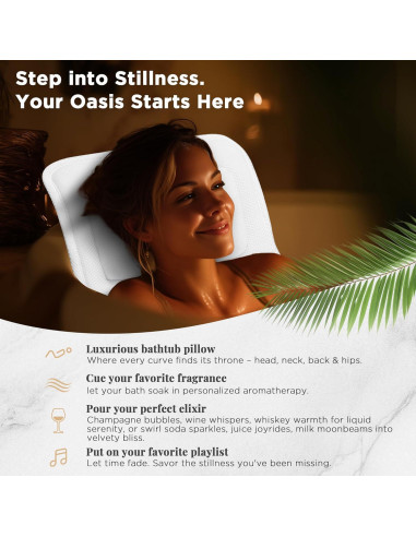 Almohada de Baño Ergonómica Vanstormy 137 cm - Soporte Completo