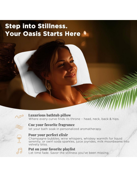 Almohada de Baño Ergonómica Vanstormy 137 cm - Soporte Completo