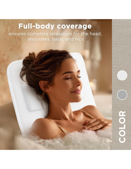 Almohada de Baño Ergonómica Vanstormy 137 cm - Soporte Completo