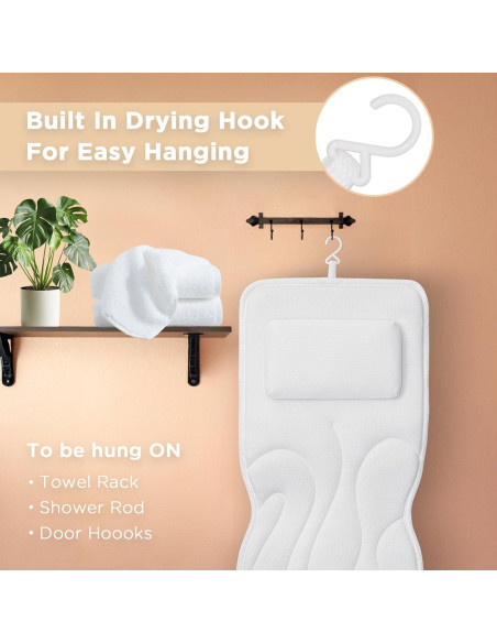 Almohada de Baño Ergonómica Vanstormy 137 cm - Soporte Completo