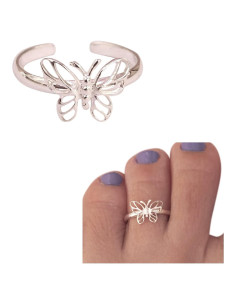 Anillo ajustable de mariposa de plata esterlina 925 MiYa