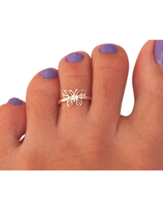 Anillo ajustable de mariposa de plata esterlina 925 MiYa 2