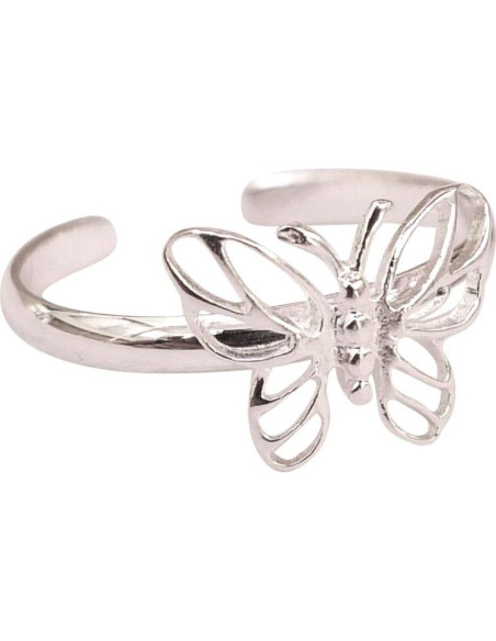 Anillo ajustable de mariposa de plata esterlina 925 MiYa
