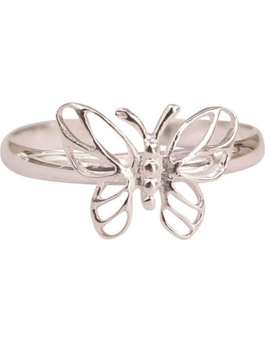 Anillo ajustable de mariposa de plata esterlina 925 MiYa