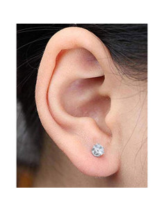 Kit de Perforación de Orejas Blanco - Pistola + Aretes CZ 2