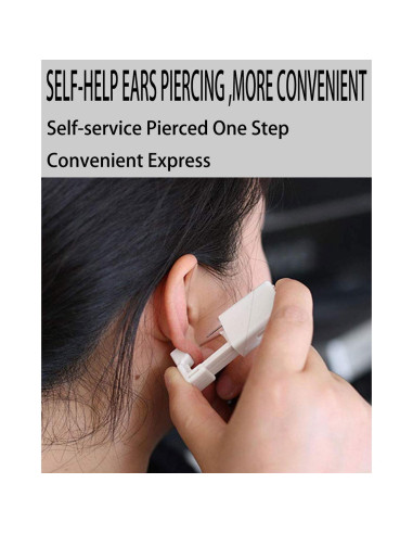 Kit de Perforación de Orejas Blanco - Pistola + Aretes CZ