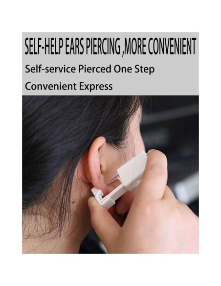 Kit de Perforación de Orejas Blanco - Pistola + Aretes CZ