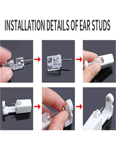 Kit de Perforación de Orejas Blanco - Pistola + Aretes CZ