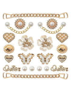24 Piezas Encantos Brillantes para Zapatos WAQYGZO - Decoración DIY