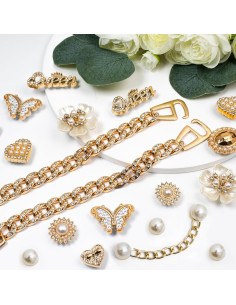 24 Piezas Encantos Brillantes para Zapatos WAQYGZO - Decoración DIY 2
