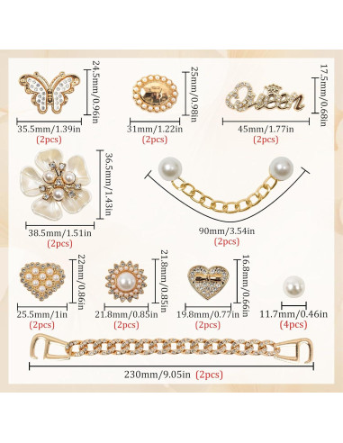 24 Piezas Encantos Brillantes para Zapatos WAQYGZO - Decoración DIY