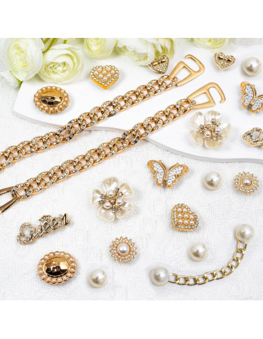 24 Piezas Encantos Brillantes para Zapatos WAQYGZO - Decoración DIY