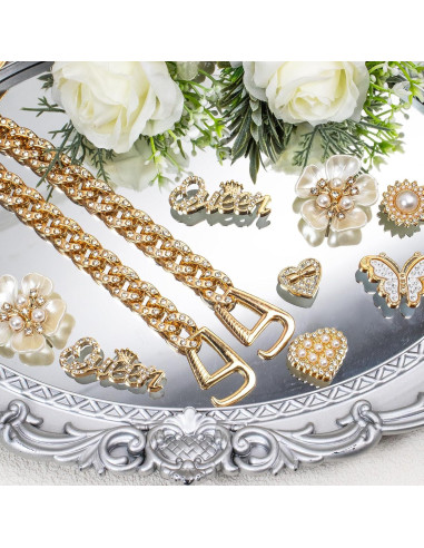 24 Piezas Encantos Brillantes para Zapatos WAQYGZO - Decoración DIY