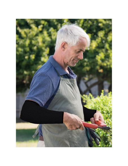 Geyoga 2 Pares Mangas Protectores de Brazo Unisex 22 cm Negro