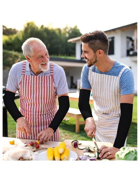 Geyoga 2 Pares Mangas Protectores de Brazo Unisex 22 cm Negro