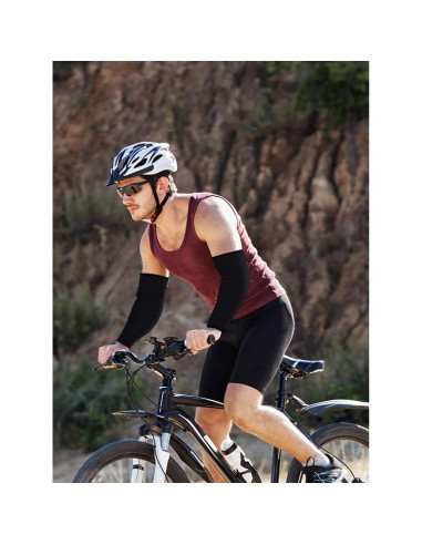 Geyoga 2 Pares Mangas Protectores de Brazo Unisex 22 cm Negro