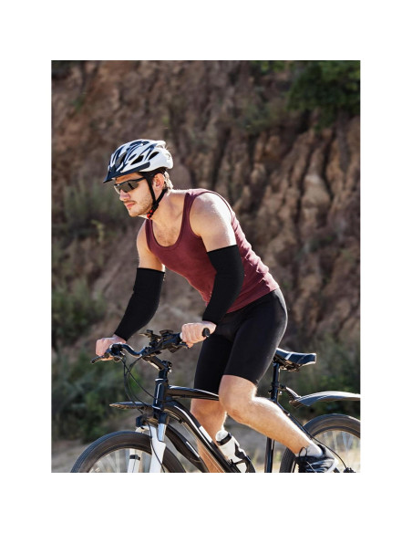 Geyoga 2 Pares Mangas Protectores de Brazo Unisex 22 cm Negro