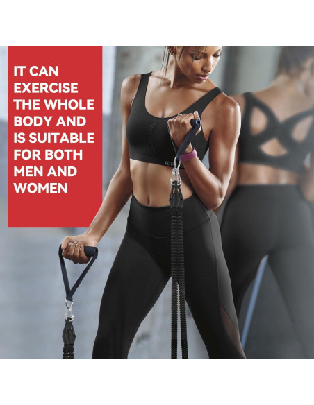 Banda de Resistencia con Pedal Vonlarka 2025 - 4 Tubos Ajustables