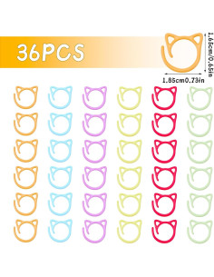 36 Marcadores de Puntos para Ganchillo Telooco - Metal Colorido 2